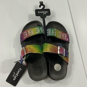 55. NWT Bebe Multicolor Rhinestone‎ Slide Sandals (13/1)